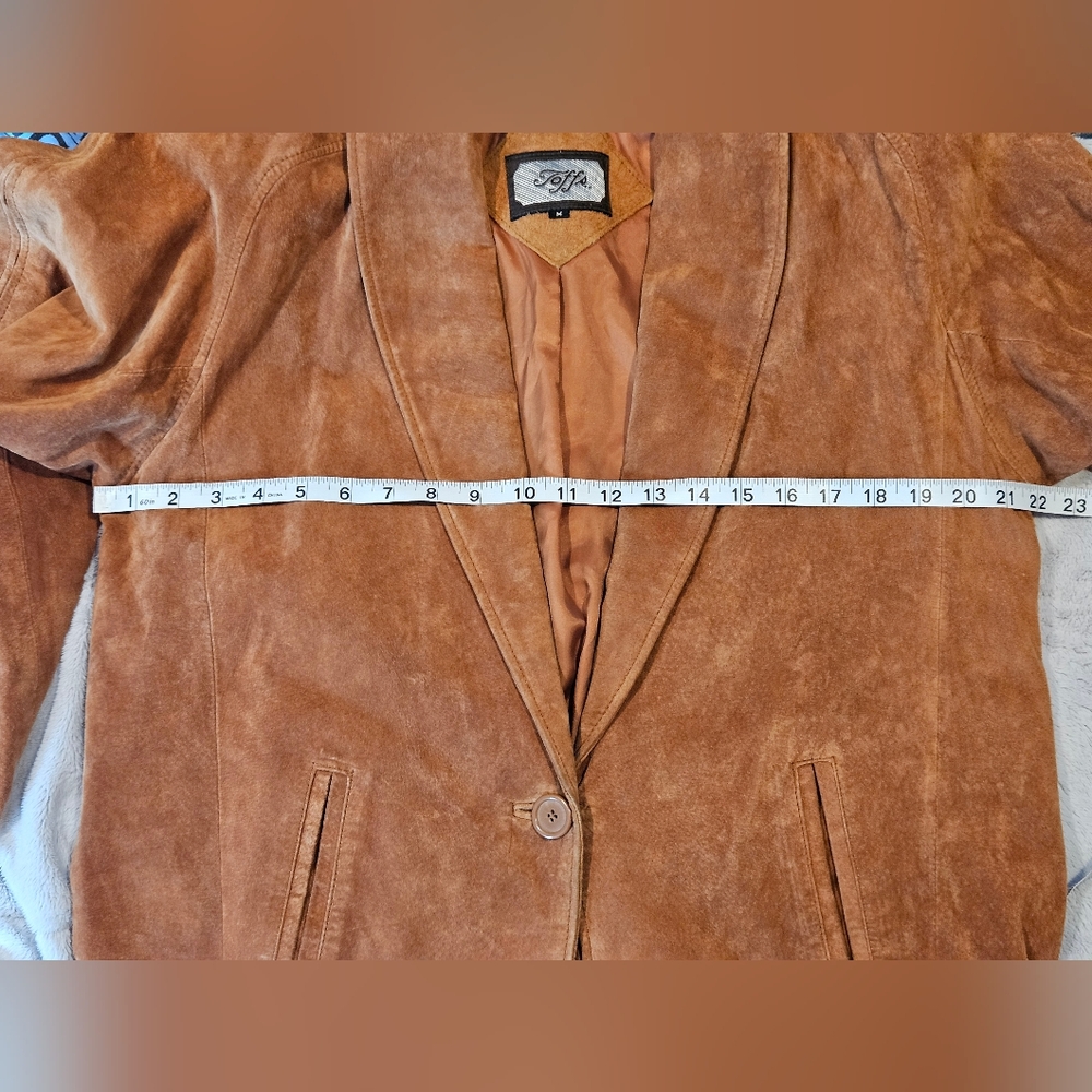 Vintage Toffs Suede Leather Jacket, Sz. M - Picture 4 of 11
